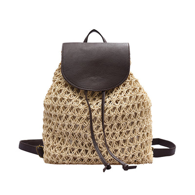 Bolsa de Playa Tejida en Paja con Cubierta de Pelaje - Image 6