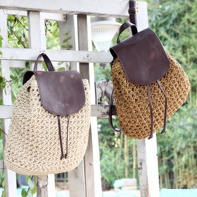 Bolsa de Playa Tejida en Paja con Cubierta de Pelaje - Image 7