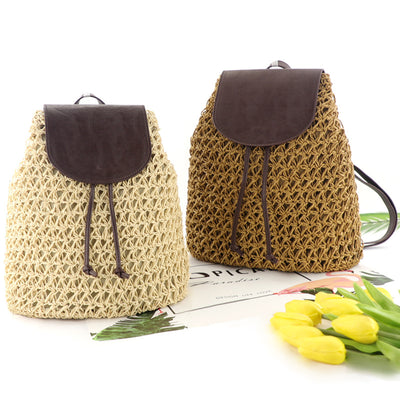 Bolsa de Playa Tejida en Paja con Cubierta de Pelaje - Image 3