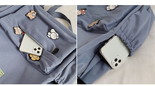 Mochila Infantil Osito de Lona - Diseño Versátil y Moderno - Image 9