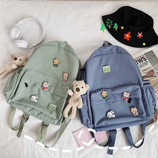 Mochila Infantil Osito de Lona - Diseño Versátil y Moderno