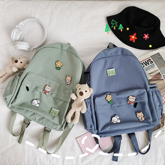 Mochila Infantil Osito de Lona - Diseño Versátil y Moderno