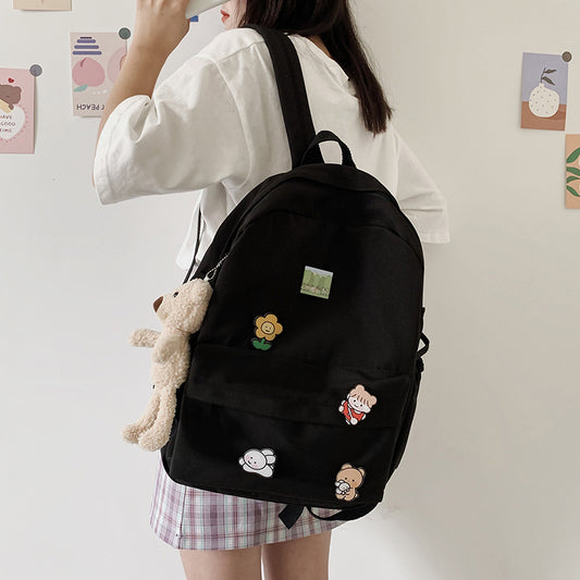 Mochila Infantil Osito de Lona - Diseño Versátil y Moderno