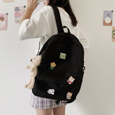 Mochila Infantil Osito de Lona - Diseño Versátil y Moderno