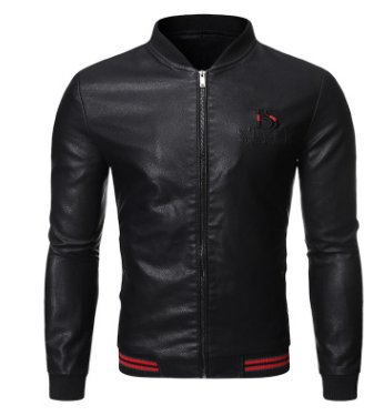 Cardigan de Cuero Lavable Slim Fit con Cuello Alzado y Cierre - Image 2