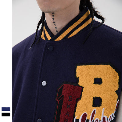 Chaqueta de Béisbol Retro con Bordado de Letras para Hombre - Estilo Campus Invierno - Image 6