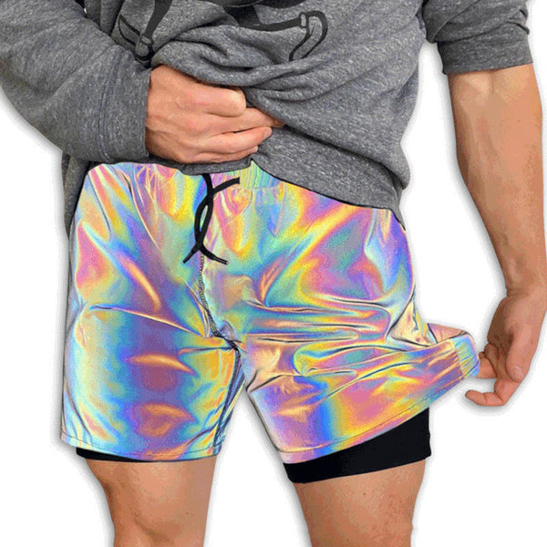 Pantalones Cortos Reflectantes para Hombre - Casual, Trabajo y Running