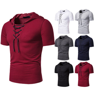 Camiseta Hombre Manga Corta con Capucha y Corte Relajado - Image 9