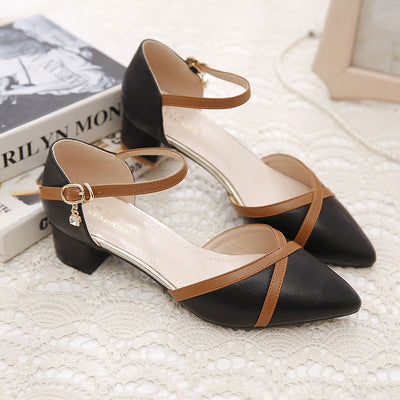 Zapatos de Tacón Grueso Punta Fina Estilo Elegante para Verano - Image 9
