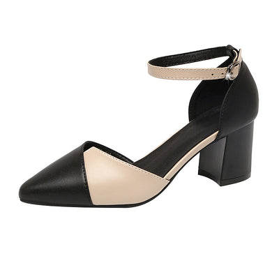 Zapatos de Tacón Grueso Punta Fina Estilo Elegante para Verano - Image 4