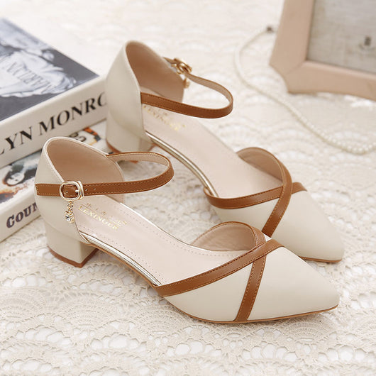 Zapatos de Tacón Grueso Punta Fina Estilo Elegante para Verano - Image 7