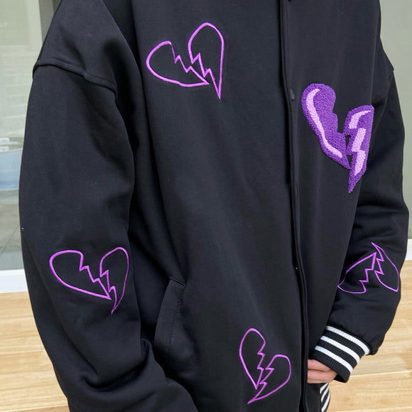 Chaqueta Universitaria Retro con Bordado Heartbreak para Hombre