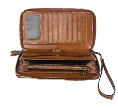 Cartera Larga Retro con Cierre de Cremallera para Mujer - Image 2