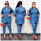 Conjunto Ejecutivo: Chaqueta de Mezclilla y Pantalón Lápiz para Mujer