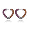 Personalized All-Match Love Color Zirconium Earrings Negro