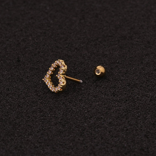 Pendientes de Flor en Acero Inoxidable con Cierre de Rosca y Zircón - Image 11