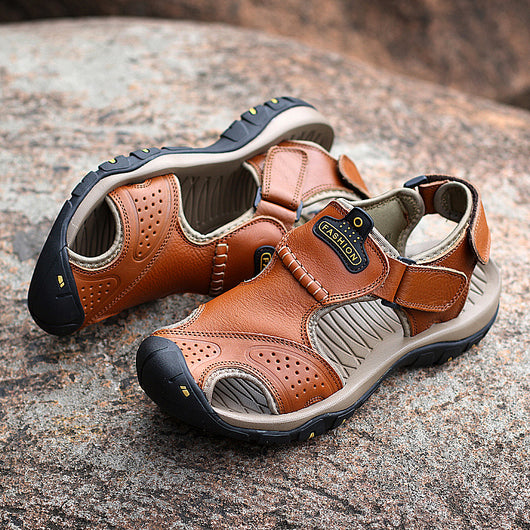 Sandalias Casuales de Piel con Puntera para Exteriores - Image 13