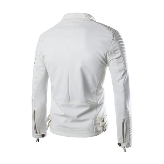 Chaqueta de Cuero para Motociclista - Estilo Clásico Masculino - Image 8