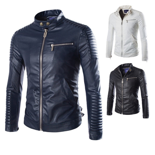 Chaqueta de Cuero para Motociclista - Estilo Clásico Masculino - Image 9