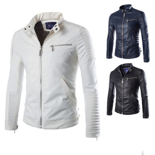 Chaqueta de Cuero para Motociclista - Estilo Clásico Masculino - Image 11