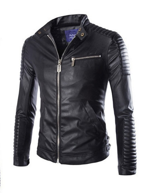 Chaqueta de Cuero para Motociclista - Estilo Clásico Masculino