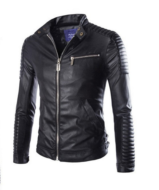 Chaqueta de Cuero para Motociclista - Estilo Clásico Masculino