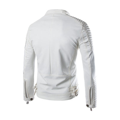 Chaqueta de Cuero para Motociclista - Estilo Clásico Masculino - Image 3