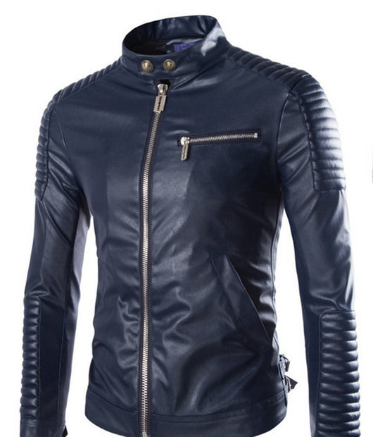 Chaqueta de Cuero para Motociclista - Estilo Clásico Masculino - Image 2