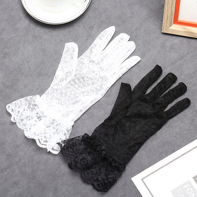 Guantes Protectores de Encaje Negro con Malla Transpirable - Image 9