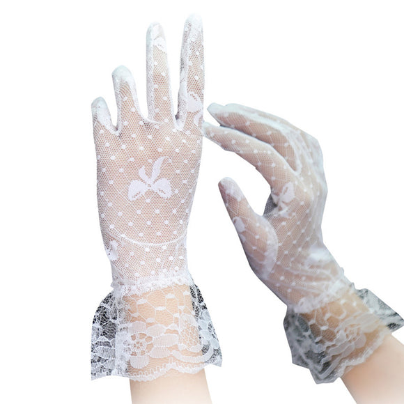 Guantes Protectores de Encaje Negro con Malla Transpirable