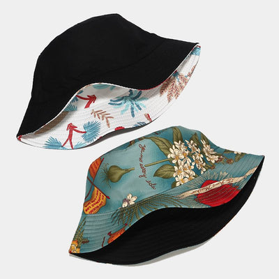 Gorro Pescador Reversible con Estampado de Plantas Marinas - Image 9