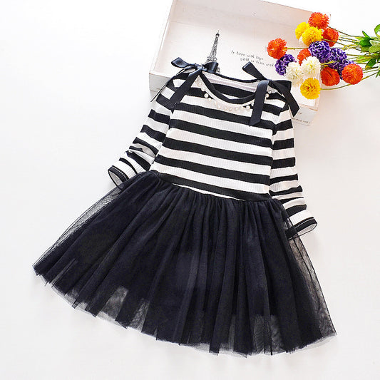 Vestido Largo de Manga Larga con Malla Estampada - Image 2