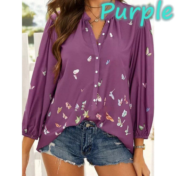 Blusa Clásica de Solapa para Mujer con Mangas Largas