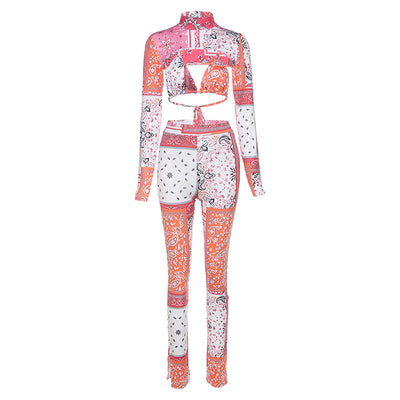 Conjunto de 3 Piezas: Blusa Manga Larga Calada + Pantalones Ajustados - Image 10