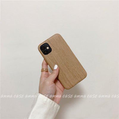 Funda de Cuero con Textura Madera para iPhone - Protección Elegante y Duradera