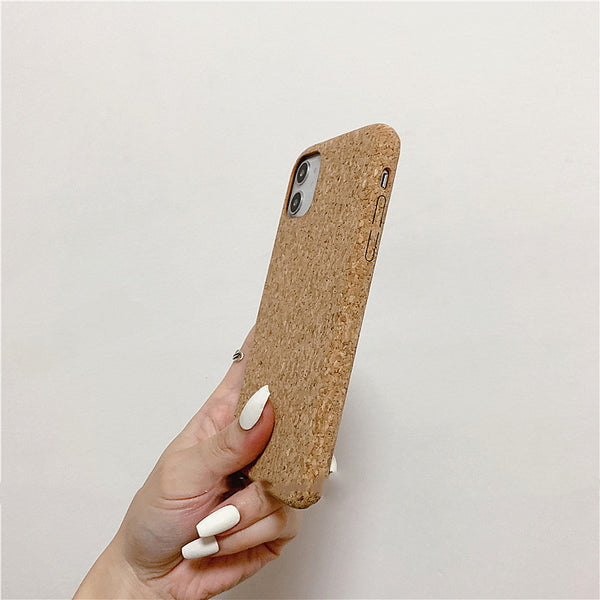 Funda de Madera Natural para Celular Apple Ultra Delgada con Virutas Creativas