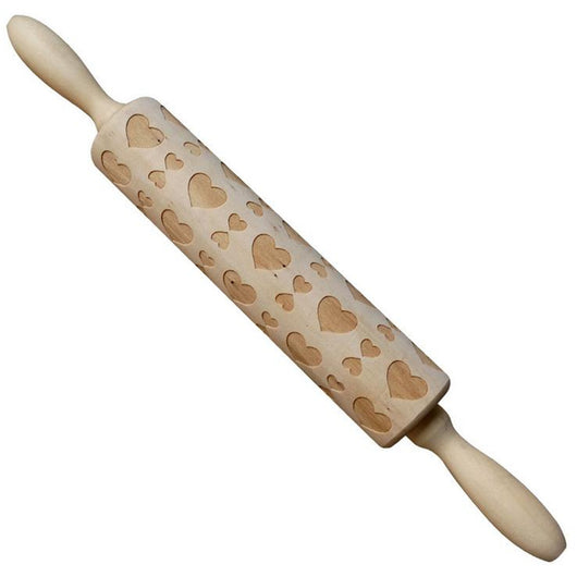 Rodillo de Amasar de Madera con Grabado Láser Patrón de Amor