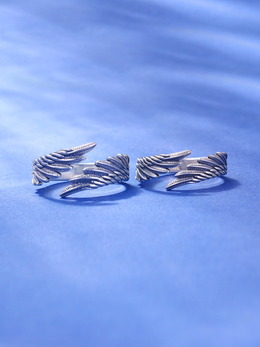 Anillo de Plata 999 Alas de Ángel - Juego de Parejas en Plata Esterlina - Image 3