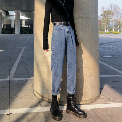 Pantalones Anchos Talle Alto Estilo Coreano con Efecto Reductor - Corte Recto Oversized
