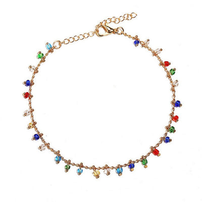 Pulsera Tobillera Dorada de Cuentas de Colores - Joya Versátil 2 en 1 - Image 6