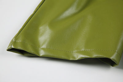 Shorts de Cuero Cintura Alta Efecto Adelgazante Pierna Ancha - Image 2