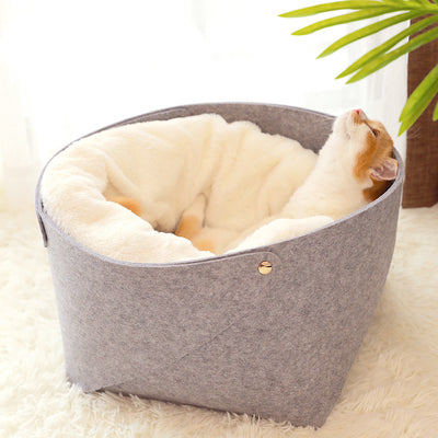 Arenero Redondo de Fieltro Cuatro Estaciones para Gatos - Image 8
