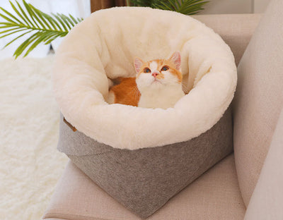 Arenero Redondo de Fieltro Cuatro Estaciones para Gatos - Image 5