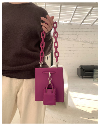 Bolsa Cuadrada Portátil con Cadena Acrílica - Cartera Tote Elegante para Mujer - Image 16