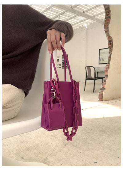 Bolsa Cuadrada Portátil con Cadena Acrílica - Cartera Tote Elegante para Mujer - Image 17