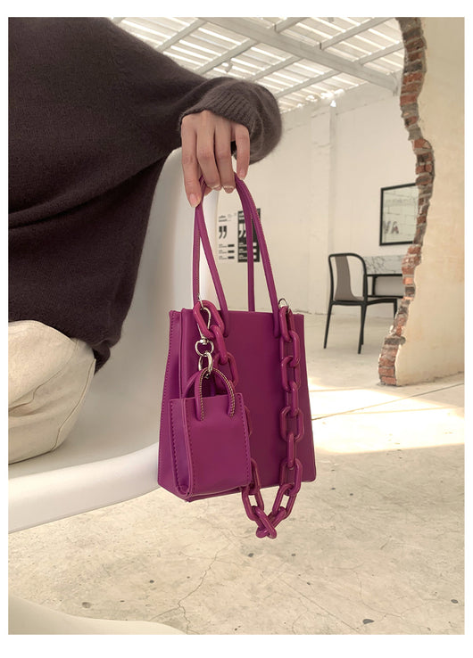 Bolsa Cuadrada Portátil con Cadena Acrílica - Cartera Tote Elegante para Mujer - Image 17