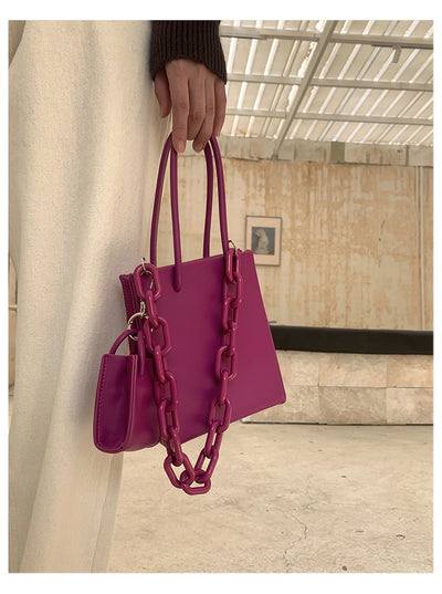 Bolsa Cuadrada Portátil con Cadena Acrílica - Cartera Tote Elegante para Mujer - Image 13