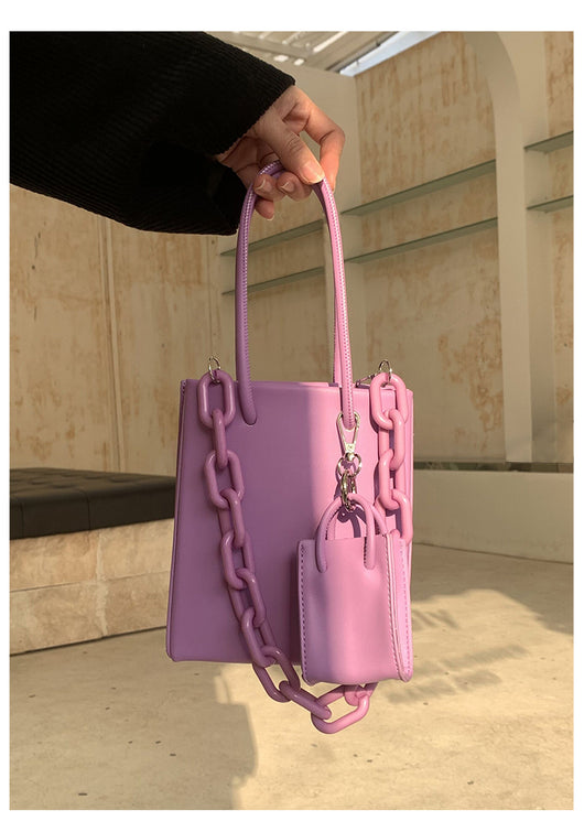 Bolsa Cuadrada Portátil con Cadena Acrílica - Cartera Tote Elegante para Mujer - Image 20