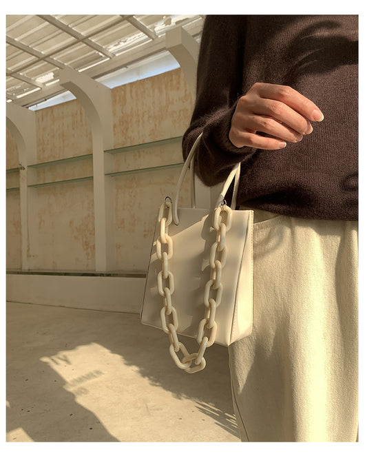 Bolsa Cuadrada Portátil con Cadena Acrílica - Cartera Tote Elegante para Mujer - Image 22