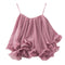 Blusa Suelta de Gasa con Volantes para Mujer